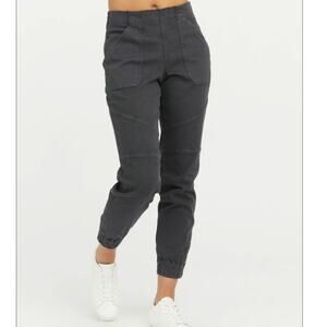 High-Rise Elastic Cuff Utility Jogger Pants - Charcoal - Tall